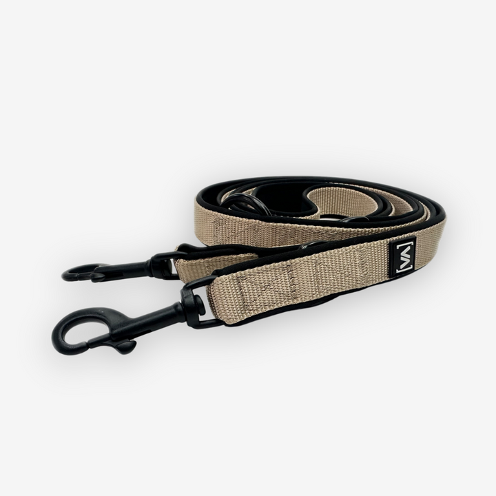 Classic Nero Edition Beige Dog Leash - triple adjustable