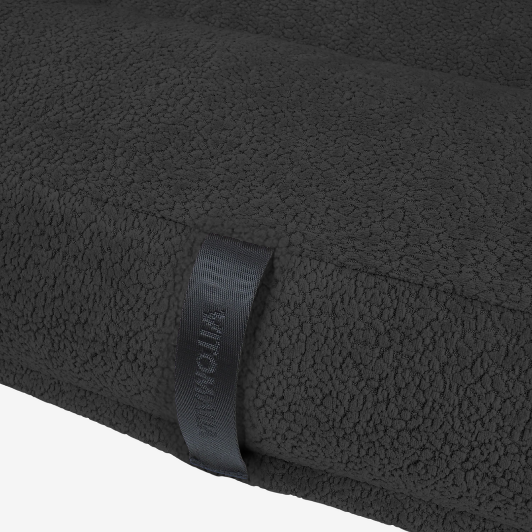 OrthoPawdic© Coussin carré pour chien - Lit pour chien orthopédique confortable Lit pour chien avec 100% de flocons de viscose, RePET Teddy en anthracite